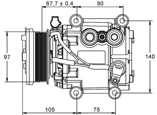 Compresseur, climatisation MAHLE Aftermarket ref. ACP 848 000P