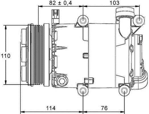Compresseur, climatisation MAHLE Aftermarket ref. ACP 864 000P