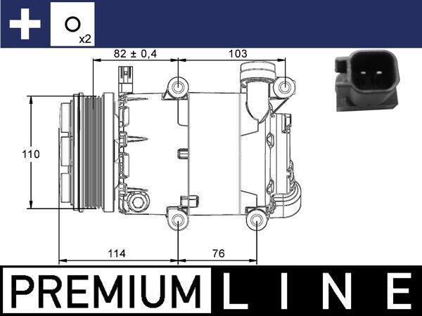 Compresseur, climatisation MAHLE Aftermarket ref. ACP 864 000P