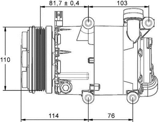 Compresseur, climatisation MAHLE Aftermarket ref. ACP 866 000P