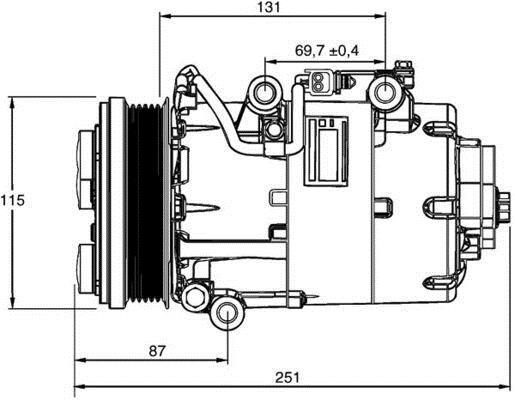 Compresseur, climatisation MAHLE Aftermarket ref. ACP 868 000P