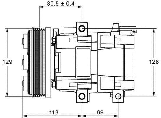 Compresseur, climatisation MAHLE Aftermarket ref. ACP 88 000P