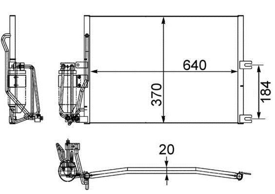Condenseur, climatisation (Radiateur de climatisation) MAHLE Aftermarket ref. AC 170 000S