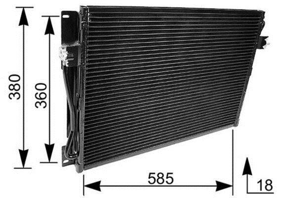 Condenseur, climatisation (Radiateur de climatisation) MAHLE Aftermarket ref. AC 173 000P