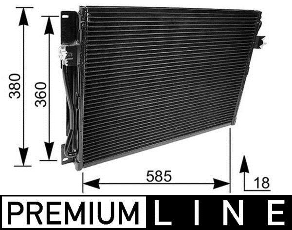 Condenseur, climatisation (Radiateur de climatisation) MAHLE Aftermarket ref. AC 173 000P