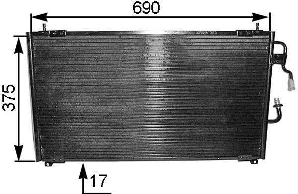 Condenseur, climatisation (Radiateur de climatisation) MAHLE Aftermarket ref. AC 175 000S