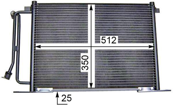 Condenseur, climatisation (Radiateur de climatisation) MAHLE Aftermarket ref. AC 183 000S