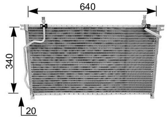 Condenseur, climatisation (Radiateur de climatisation) MAHLE Aftermarket ref. AC 185 000S