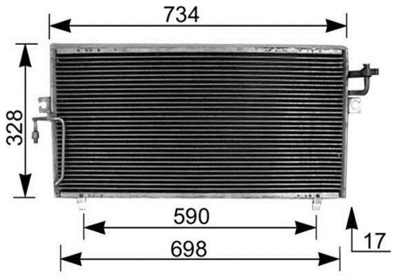 Condenseur, climatisation (Radiateur de climatisation) MAHLE Aftermarket ref. AC 187 000S
