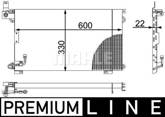 Condenseur, climatisation (Radiateur de climatisation) MAHLE Aftermarket ref. AC 188 000P