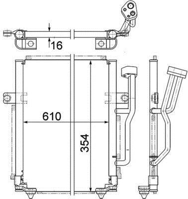Condenseur, climatisation (Radiateur de climatisation) MAHLE Aftermarket ref. AC 192 000P