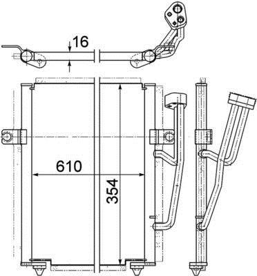 Condenseur, climatisation (Radiateur de climatisation) MAHLE Aftermarket ref. AC 193 000P