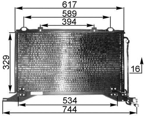 Condenseur, climatisation (Radiateur de climatisation) MAHLE Aftermarket ref. AC 208 000P