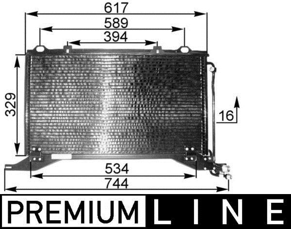 Condenseur, climatisation (Radiateur de climatisation) MAHLE Aftermarket ref. AC 208 000P