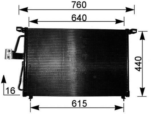 Condenseur, climatisation (Radiateur de climatisation) MAHLE Aftermarket ref. AC 224 000S