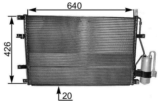 Condenseur, climatisation (Radiateur de climatisation) MAHLE Aftermarket ref. AC 227 000S