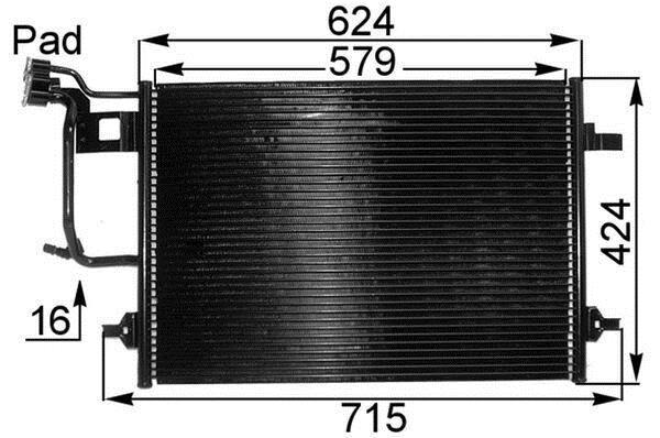 Condenseur, climatisation (Radiateur de climatisation) MAHLE Aftermarket ref. AC 242 000P