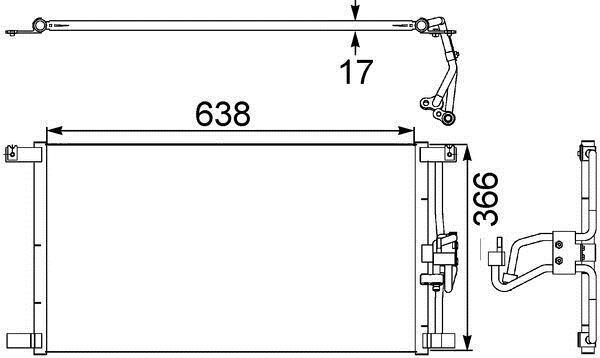 Condenseur, climatisation (Radiateur de climatisation) MAHLE Aftermarket ref. AC 246 000S