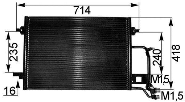 Condenseur, climatisation (Radiateur de climatisation) MAHLE Aftermarket ref. AC 255 000S