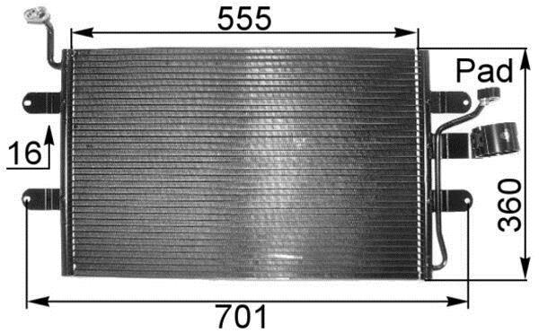 Condenseur, climatisation (Radiateur de climatisation) MAHLE Aftermarket ref. AC 256 000S