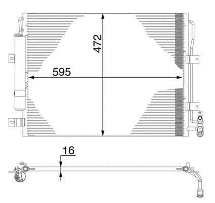 Condenseur, climatisation (Radiateur de climatisation) MAHLE Aftermarket ref. AC 273 000S