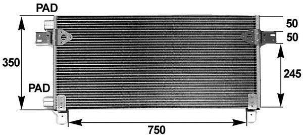 Condenseur, climatisation (Radiateur de climatisation) MAHLE Aftermarket ref. AC 282 000P