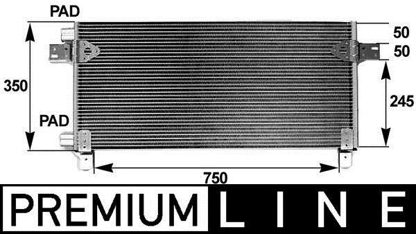 Condenseur, climatisation (Radiateur de climatisation) MAHLE Aftermarket ref. AC 282 000P