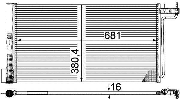Condenseur, climatisation (Radiateur de climatisation) MAHLE Aftermarket ref. AC 29 000P