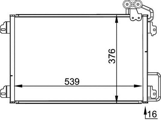 Condenseur, climatisation (Radiateur de climatisation) MAHLE Aftermarket ref. AC 304 000P