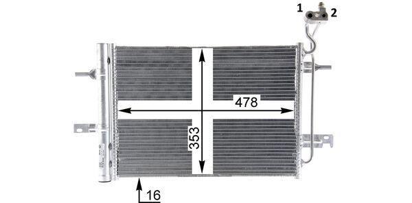 Condenseur, climatisation (Radiateur de climatisation) MAHLE Aftermarket ref. AC 30 000P
