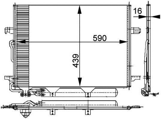 Condenseur, climatisation (Radiateur de climatisation) MAHLE Aftermarket ref. AC 318 000P