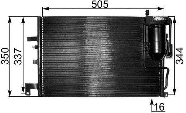 Condenseur, climatisation (Radiateur de climatisation) MAHLE Aftermarket ref. AC 322 000S