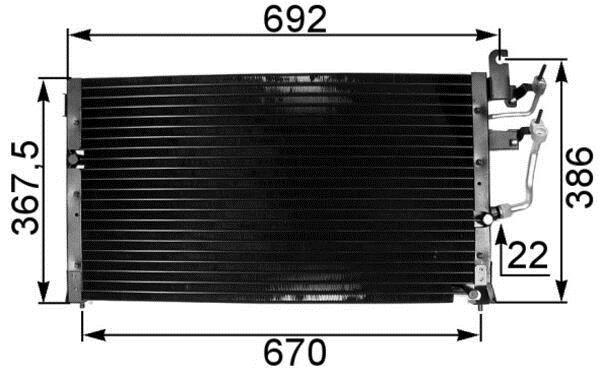 Condenseur, climatisation (Radiateur de climatisation) MAHLE Aftermarket ref. AC 329 000S