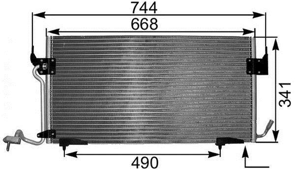Condenseur, climatisation (Radiateur de climatisation) MAHLE Aftermarket AC 341 000P