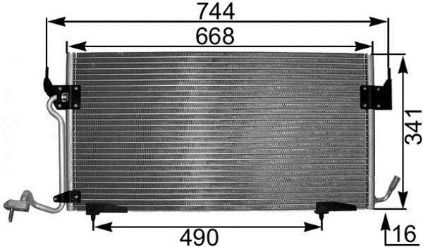Condenseur, climatisation (Radiateur de climatisation) MAHLE Aftermarket ref. AC 342 000S
