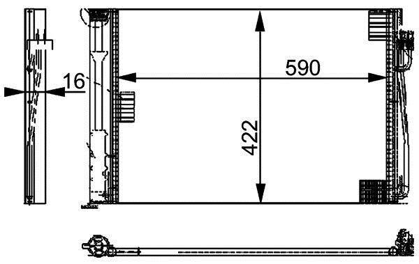 Condenseur, climatisation (Radiateur de climatisation) MAHLE Aftermarket ref. AC 344 000P