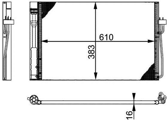 Condenseur, climatisation (Radiateur de climatisation) MAHLE Aftermarket ref. AC 345 000P