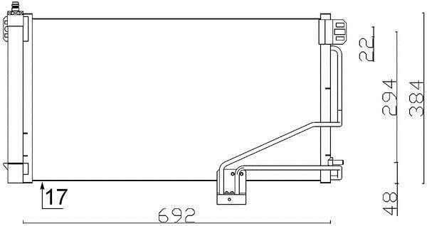 Condenseur, climatisation (Radiateur de climatisation) MAHLE Aftermarket ref. AC 347 001S