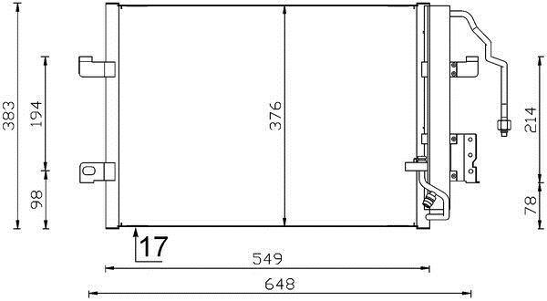 Condenseur, climatisation (Radiateur de climatisation) MAHLE Aftermarket ref. AC 348 000S
