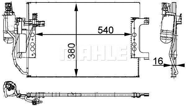 Condenseur, climatisation (Radiateur de climatisation) MAHLE Aftermarket ref. AC 351 000P
