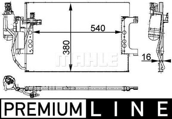 Condenseur, climatisation (Radiateur de climatisation) MAHLE Aftermarket ref. AC 351 000P