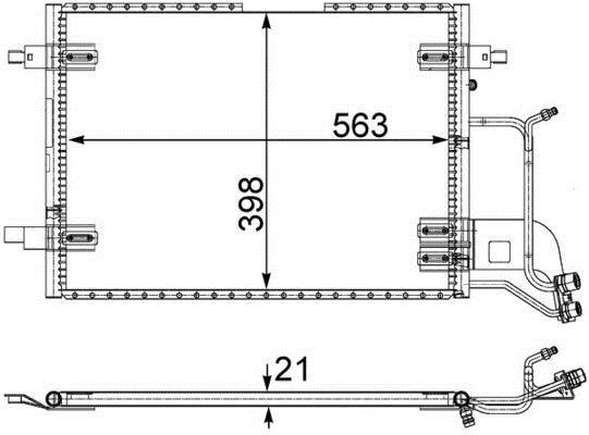 Condenseur, climatisation (Radiateur de climatisation) MAHLE Aftermarket ref. AC 352 000S