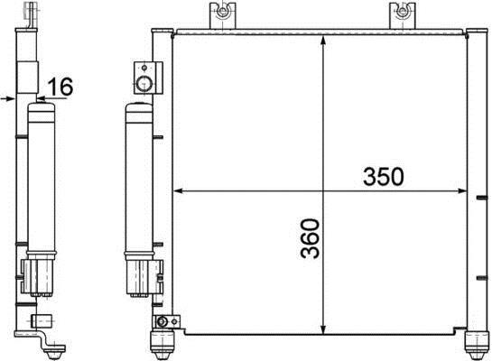 Condenseur, climatisation (Radiateur de climatisation) MAHLE Aftermarket ref. AC 353 000P