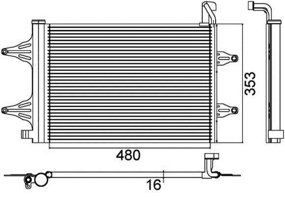 Condenseur, climatisation (Radiateur de climatisation) MAHLE Aftermarket ref. AC 359 000P