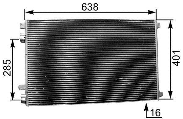 Condenseur, climatisation (Radiateur de climatisation) MAHLE Aftermarket ref. AC 360 001S