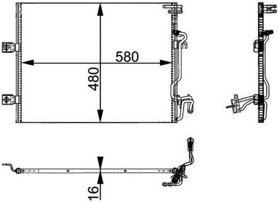 Condenseur, climatisation (Radiateur de climatisation) MAHLE Aftermarket ref. AC 364 000P