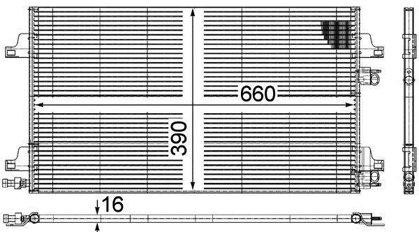 Condenseur, climatisation (Radiateur de climatisation) MAHLE Aftermarket ref. AC 366 000P