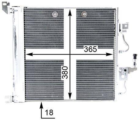 Condenseur, climatisation (Radiateur de climatisation) MAHLE Aftermarket ref. AC 376 000P