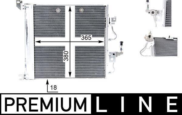 Condenseur, climatisation (Radiateur de climatisation) MAHLE Aftermarket ref. AC 376 000P