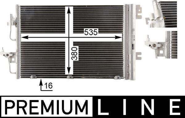 Condenseur, climatisation (Radiateur de climatisation) MAHLE Aftermarket ref. AC 377 000P